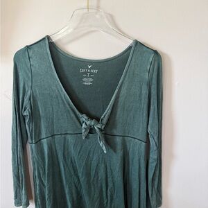American Eagle Outfitters Soft & Sexy Green Long Sleeve Top